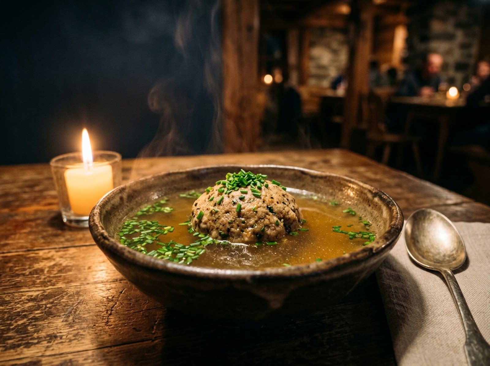 Knödel in klarer Rinderbouillon